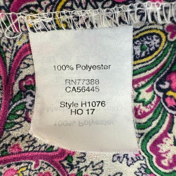 J. Crew Boho Tunic Top Women's L Petite Multicolor Print Long Sleeve V-Neck - Picture 6 of 9